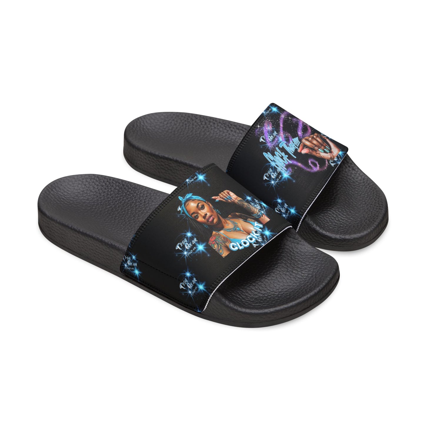 "Clock It" Women's Adjustable Strap Slides