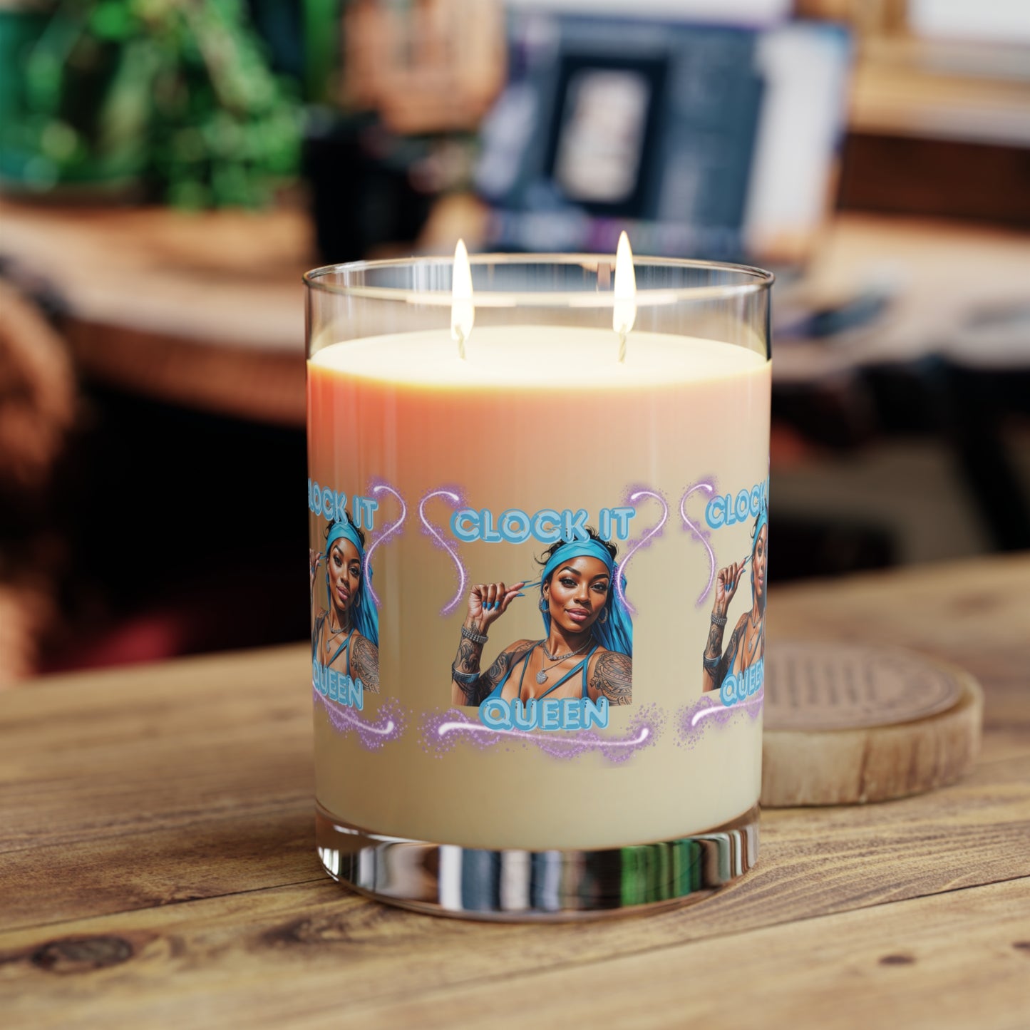 Scented Candle ��� "Clock It, Queen" 11oz Glass Candle
