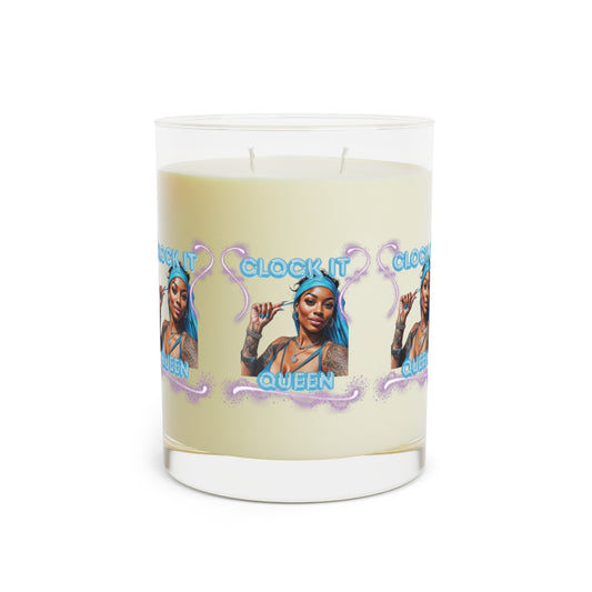 Scented Candle ��� "Clock It, Queen" 11oz Glass Candle