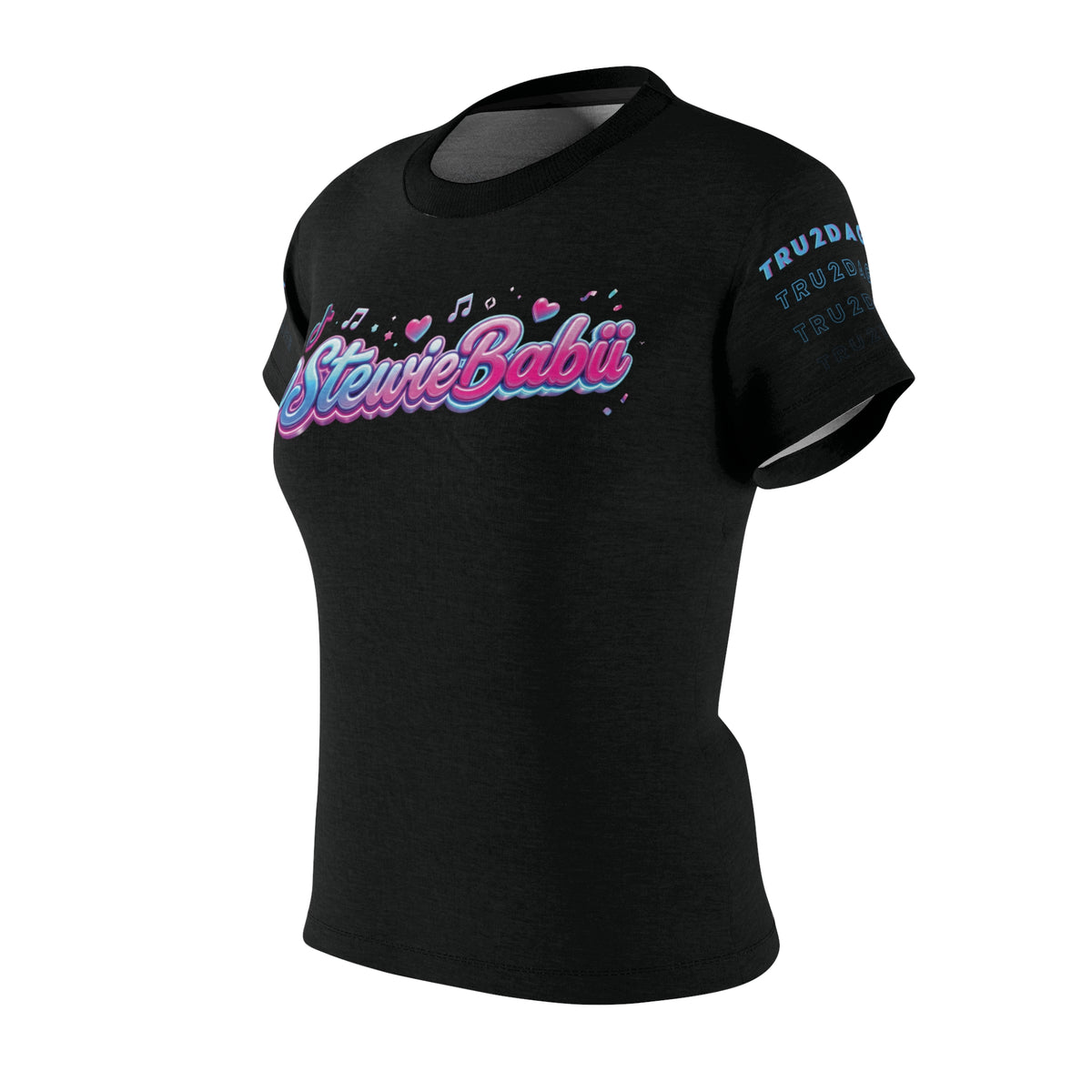 “@StewieBabii” Collection Black Tee (AOP)