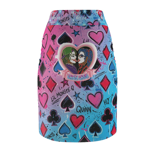 "Twisted/Toxic Love" Pencil Skirt
