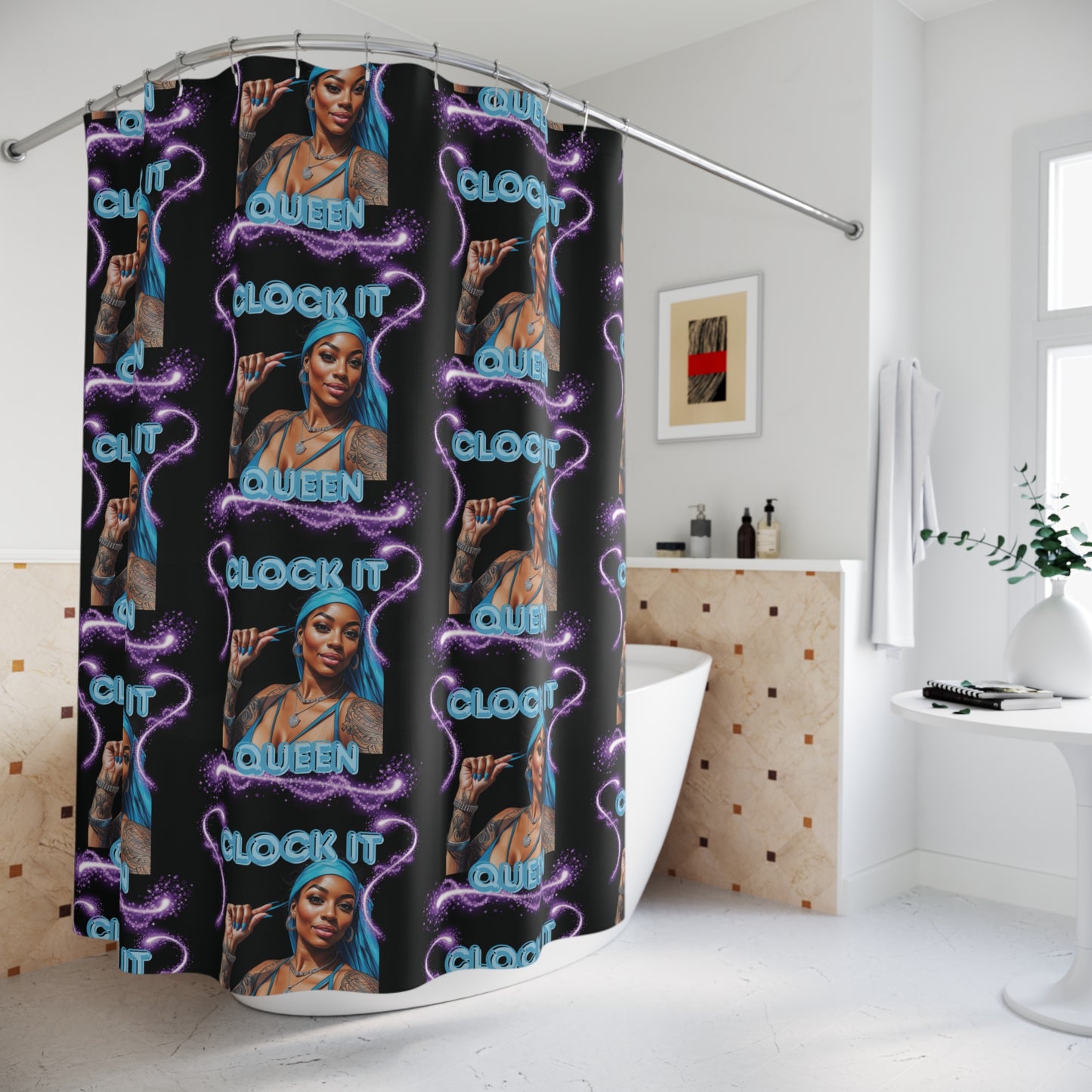 "Clock It" Shower Curtain