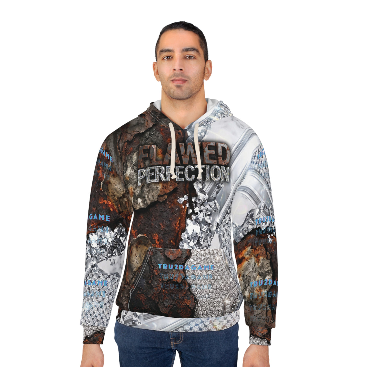 "Flawed Perfection" Men's (AOP)Graphic Hoodie