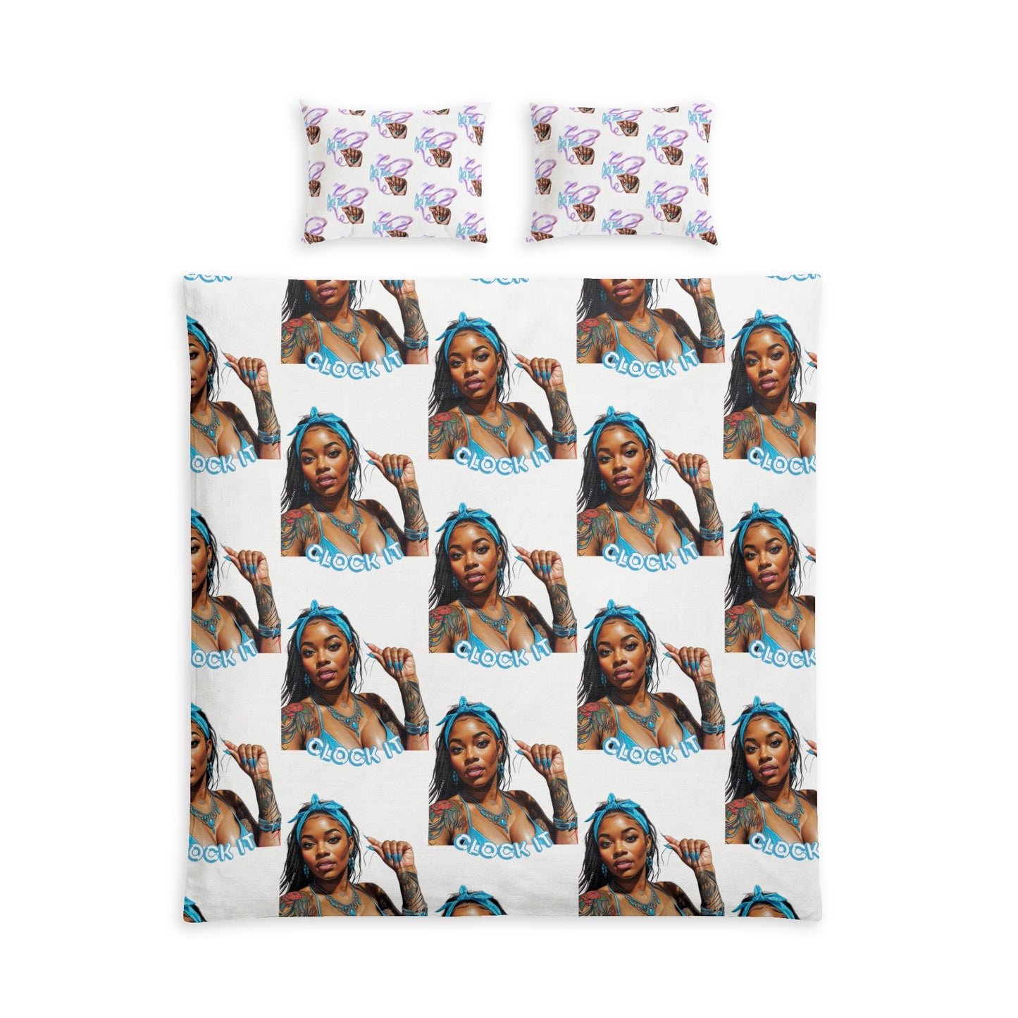 "Clock It" Cotton Bed Set