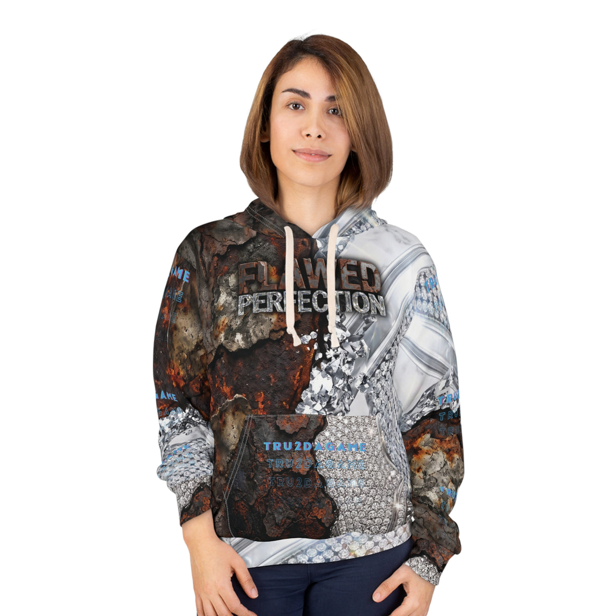 "Flawed Perfection" Men's (AOP)Graphic Hoodie