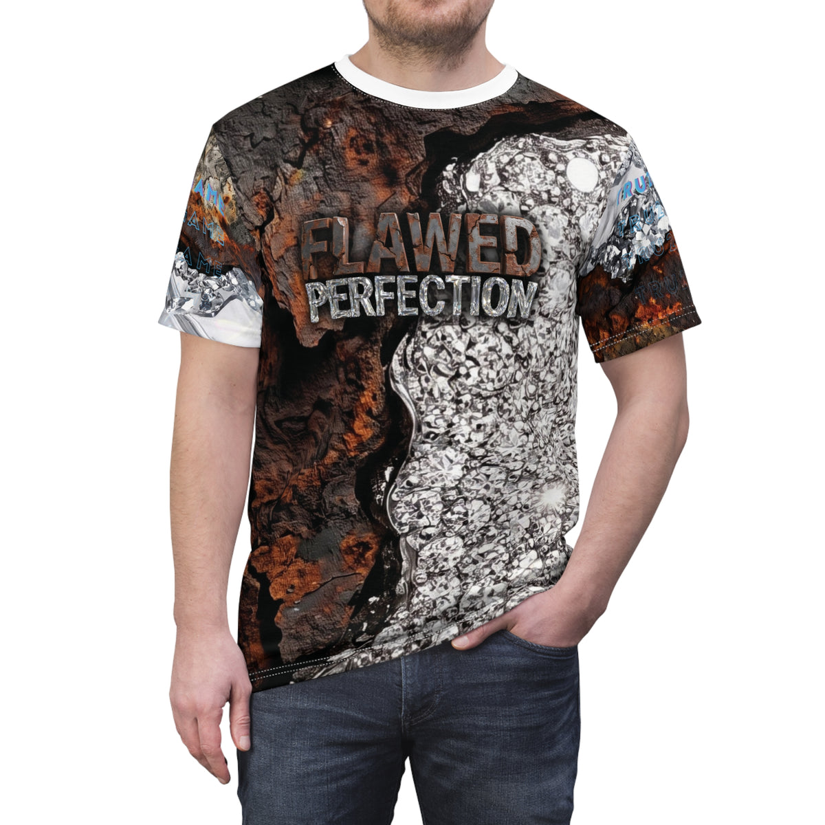"Flawed Perfection" Men's (AOP)Graphic T-Shirt