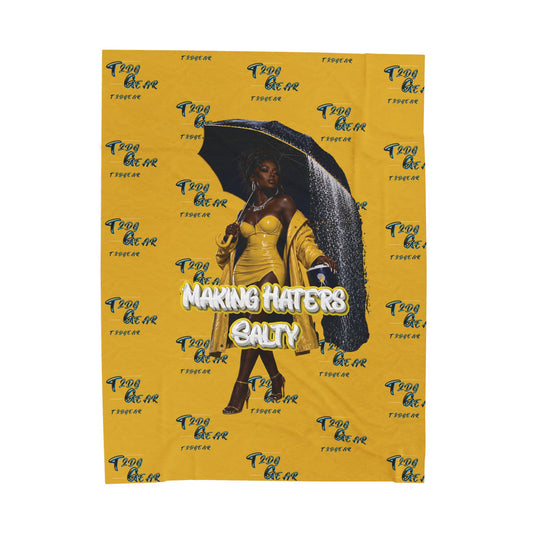 "Haters Salty" Velveteen Plush Blanket