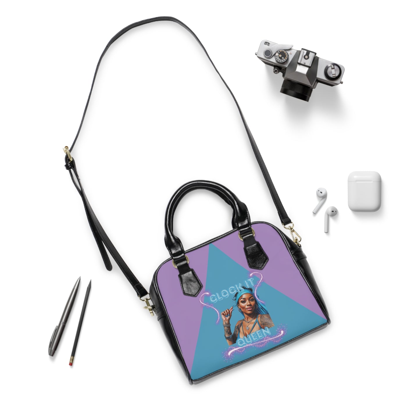 "Clock It" Glam Shoulder Bag