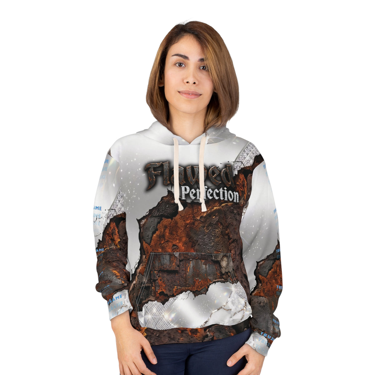 "Flawed Perfection" Women's (AOP) Pullover Hoodie