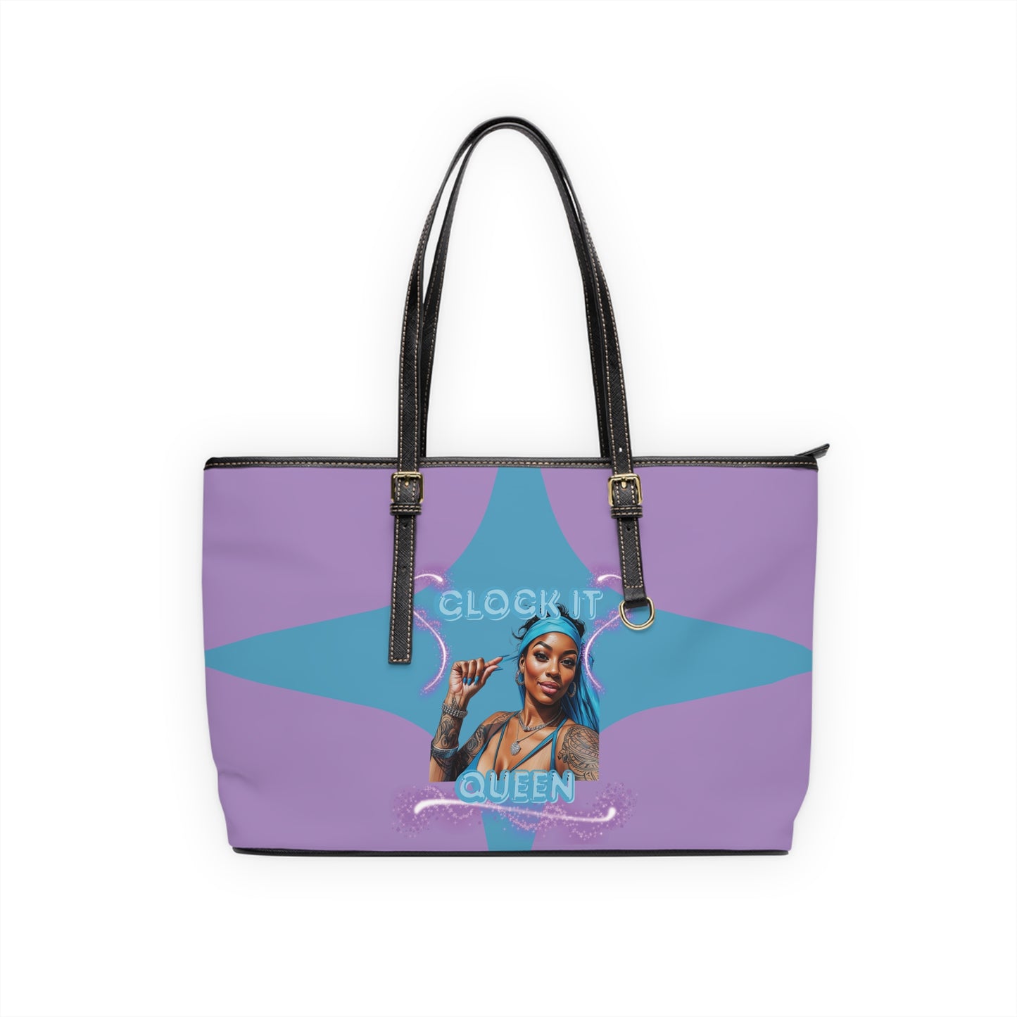 ���Clock It��� PU Leather Shoulder Purse