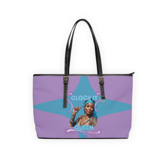 ���Clock It��� PU Leather Shoulder Purse
