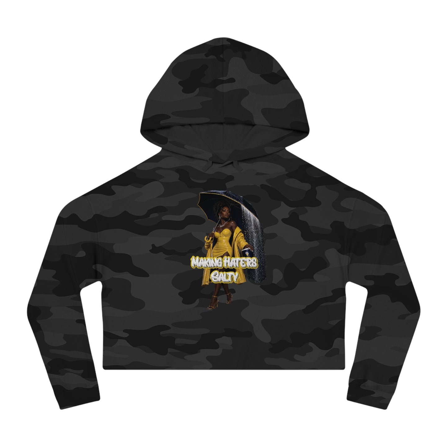 "Haters Salty" Graphic Crop Hoodie