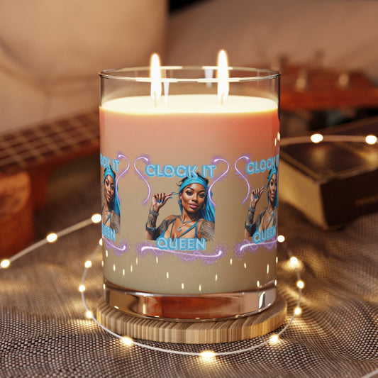 Scented Candle ��� "Clock It, Queen" 11oz Glass Candle