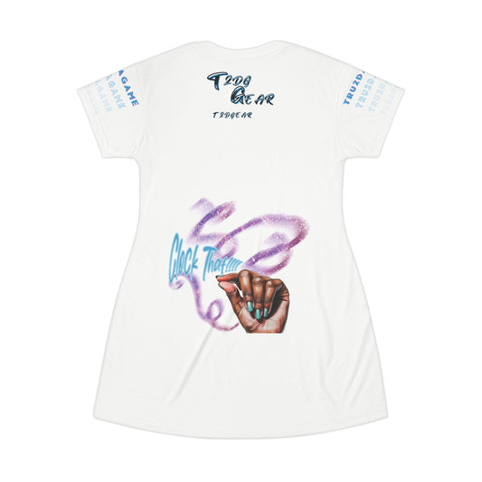 "Clock It" Graphic AOP Tee-Shirt Dress