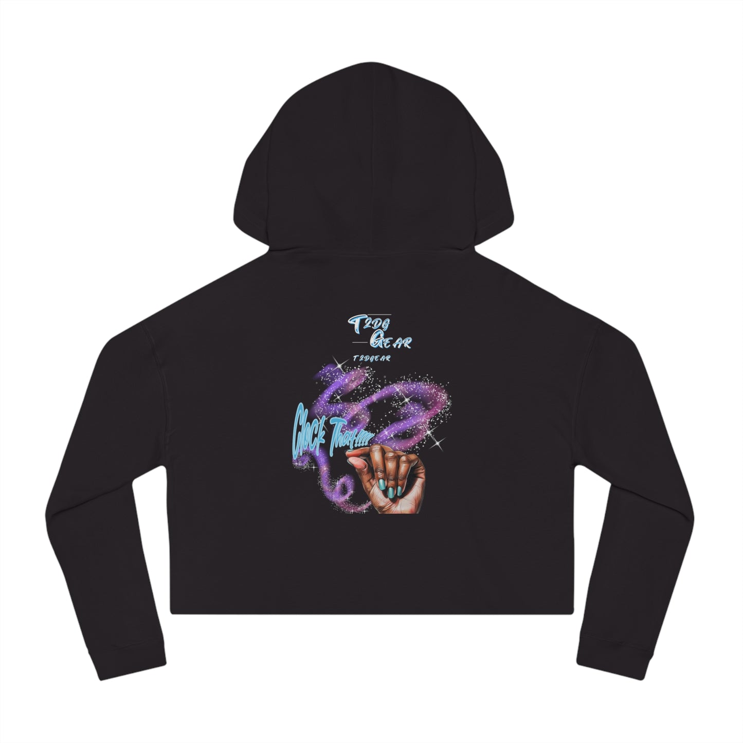 "Clock It" Graphic Crop Hoodie