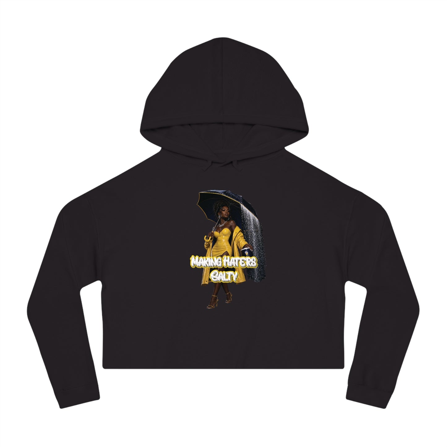 "Haters Salty" Graphic Crop Hoodie