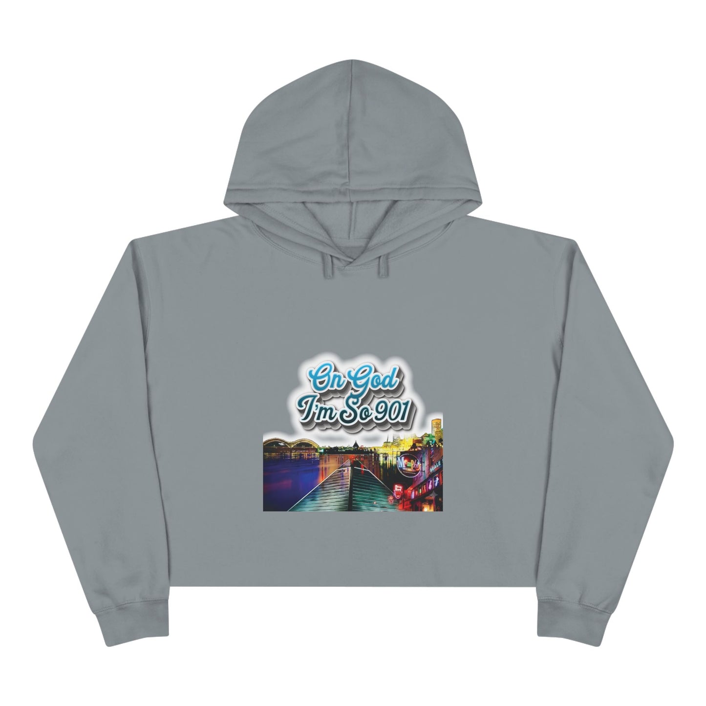 "On God" Graphic Cropped Hoodie