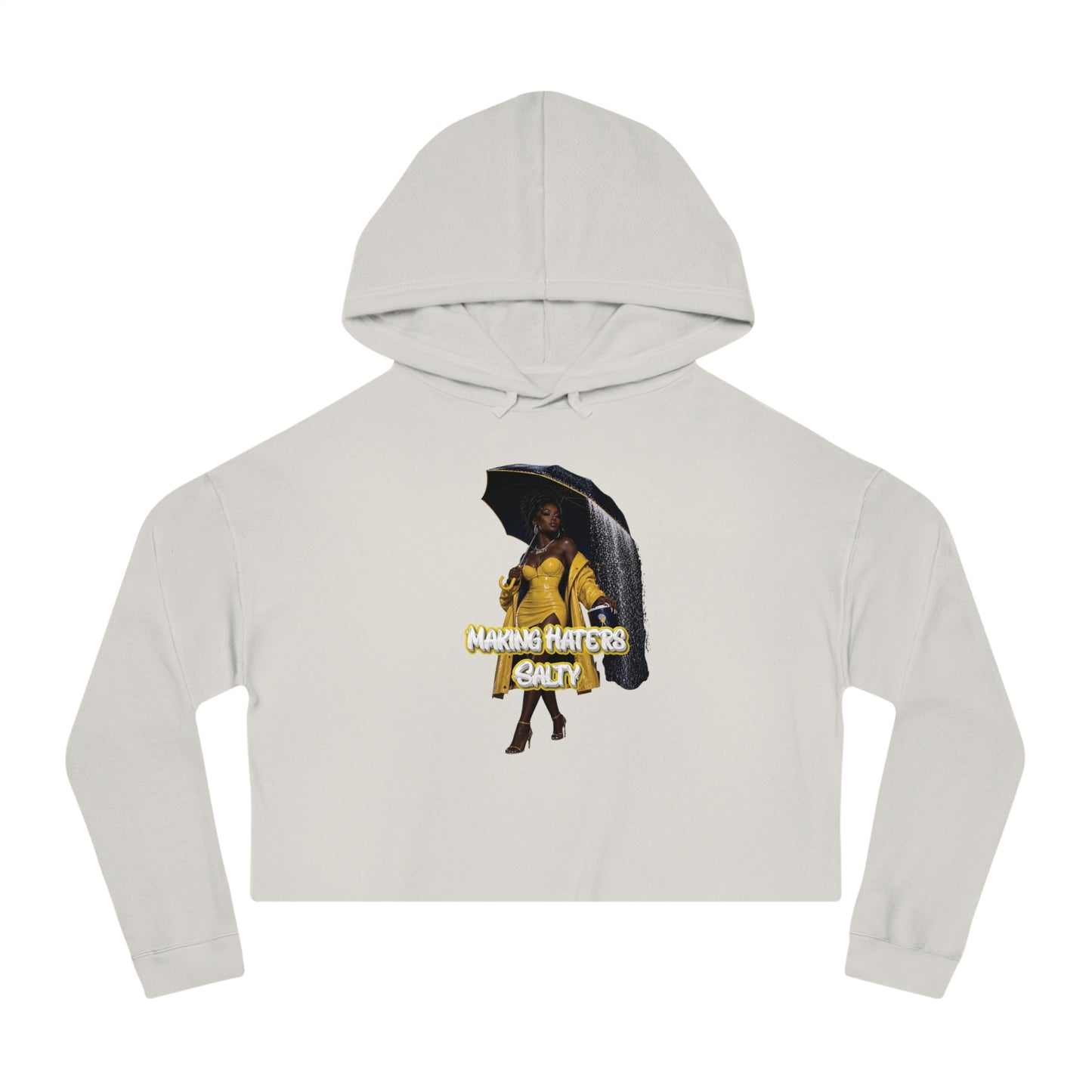"Haters Salty" Graphic Crop Hoodie