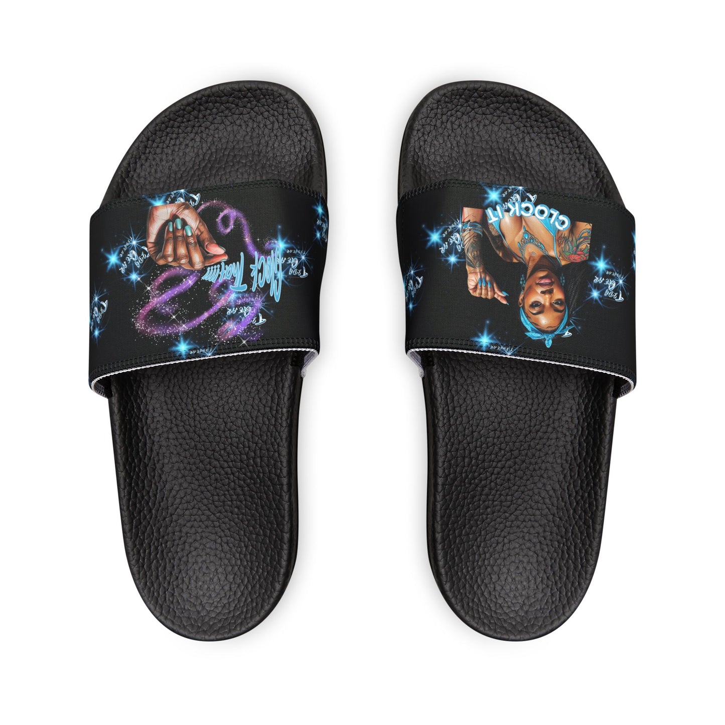 "Clock It" Women's Adjustable Strap Slides