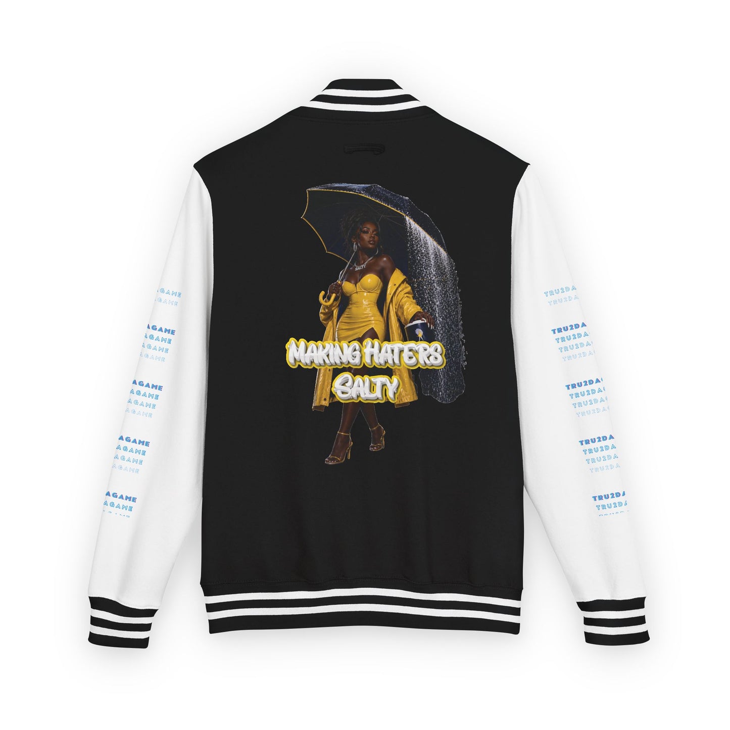 "Haters Salty" Graphic Varsity Jacket