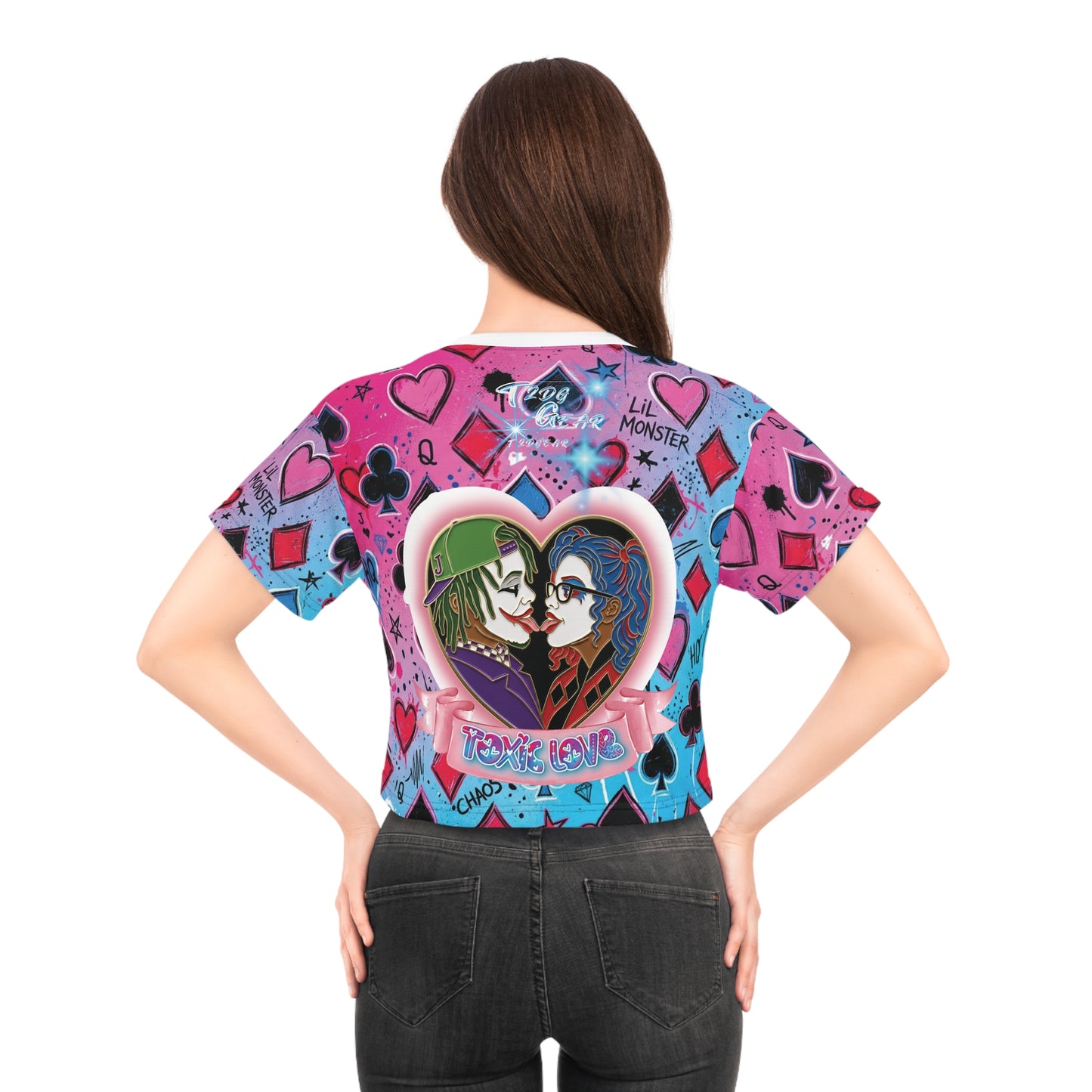 "Twisted/Toxic Love" AOP Crop Tee
