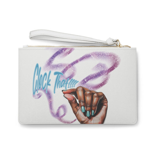 "Clock It" Clutch Bag