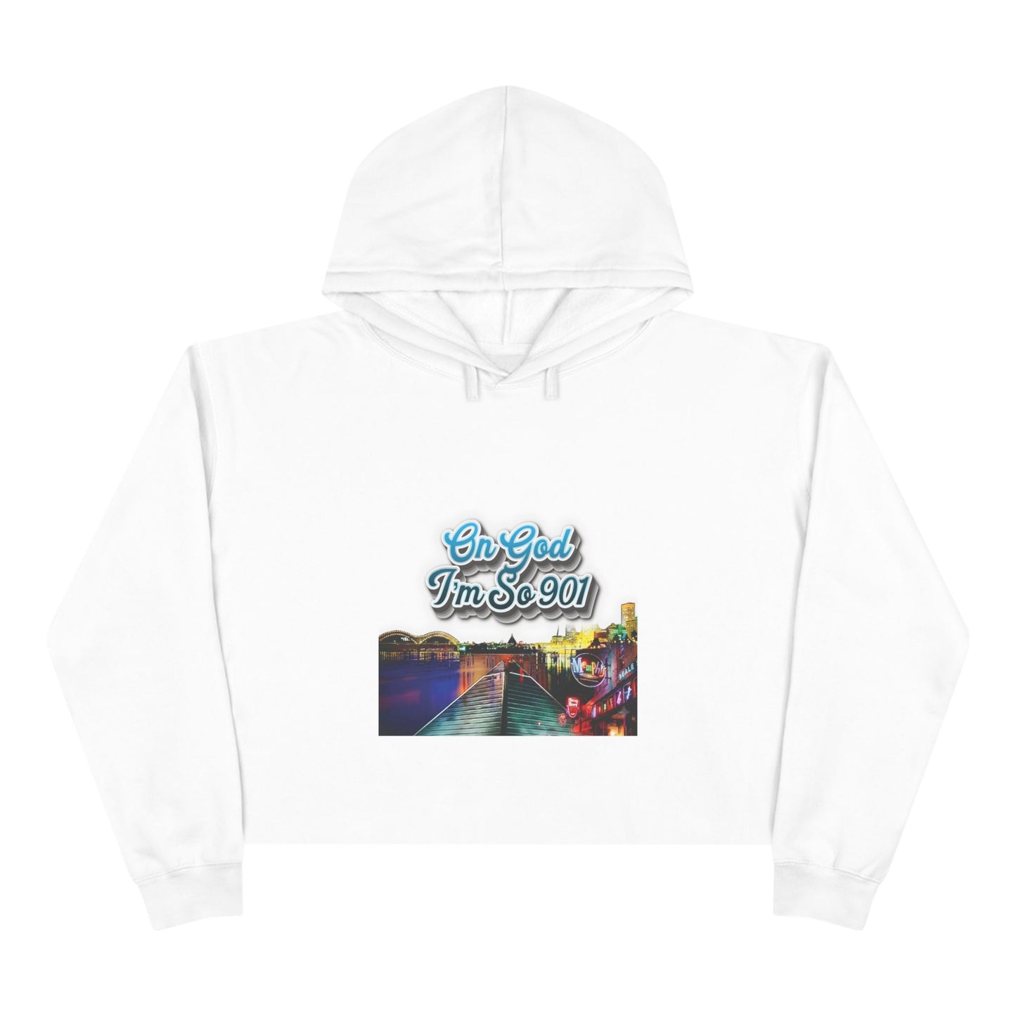 "On God" Graphic Cropped Hoodie