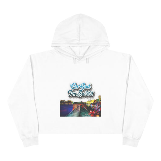 "On God" Graphic Cropped Hoodie