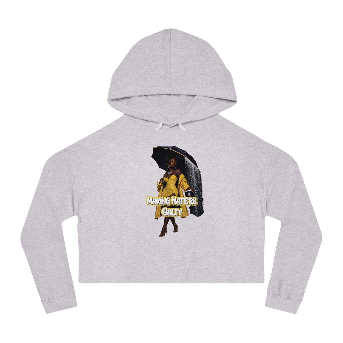 "Haters Salty" Graphic Crop Hoodie