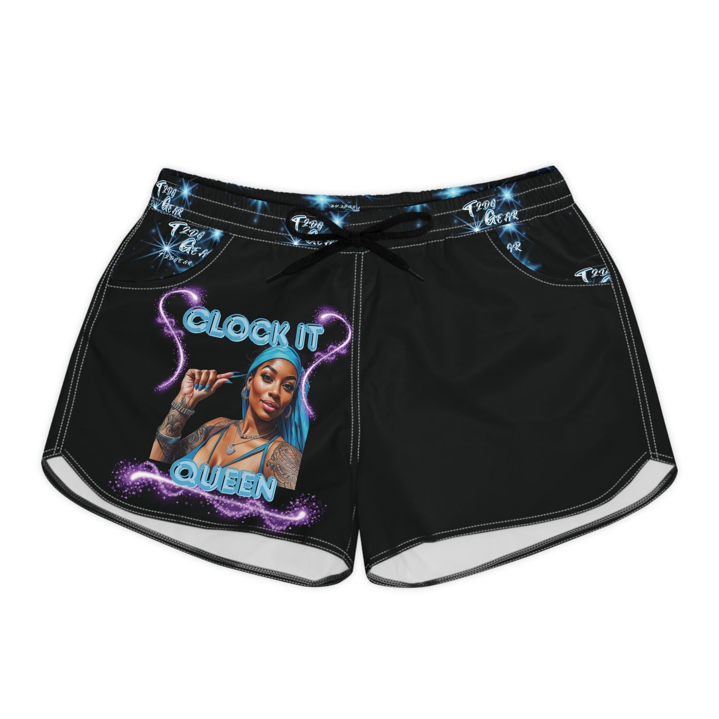 "Clock It Queen" Women's Casual Shorts - Black