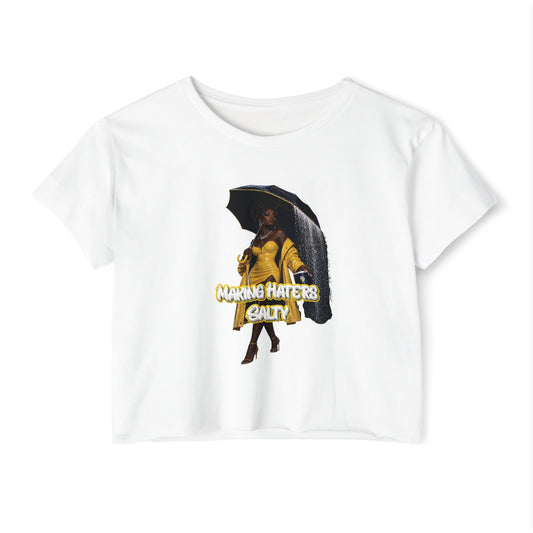 "Haters Salty" Women's Graphic Crop Tee
