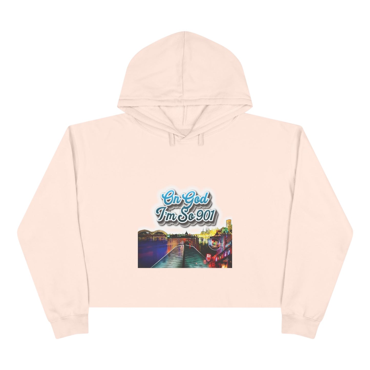 "On God" Graphic Cropped Hoodie
