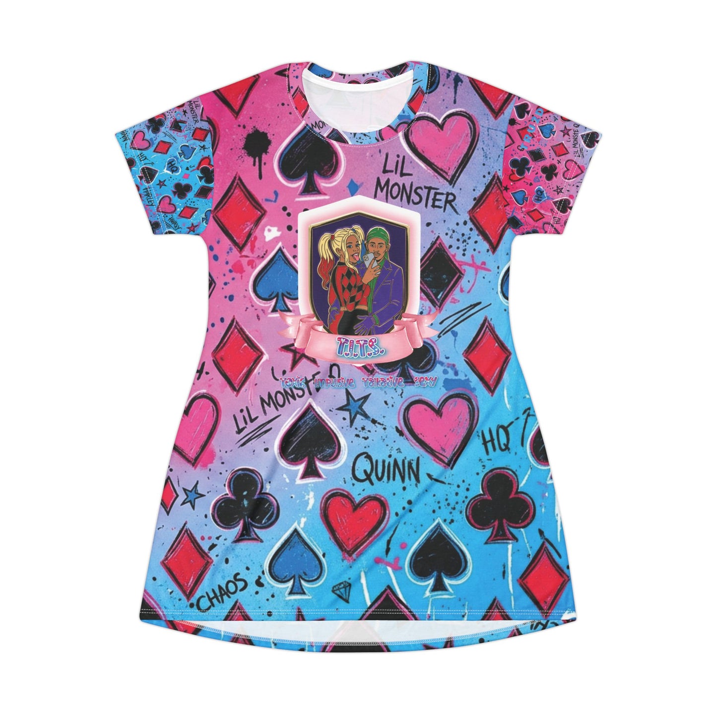 "Twisted/Toxic Love" T-Shirt Dress (AOP)
