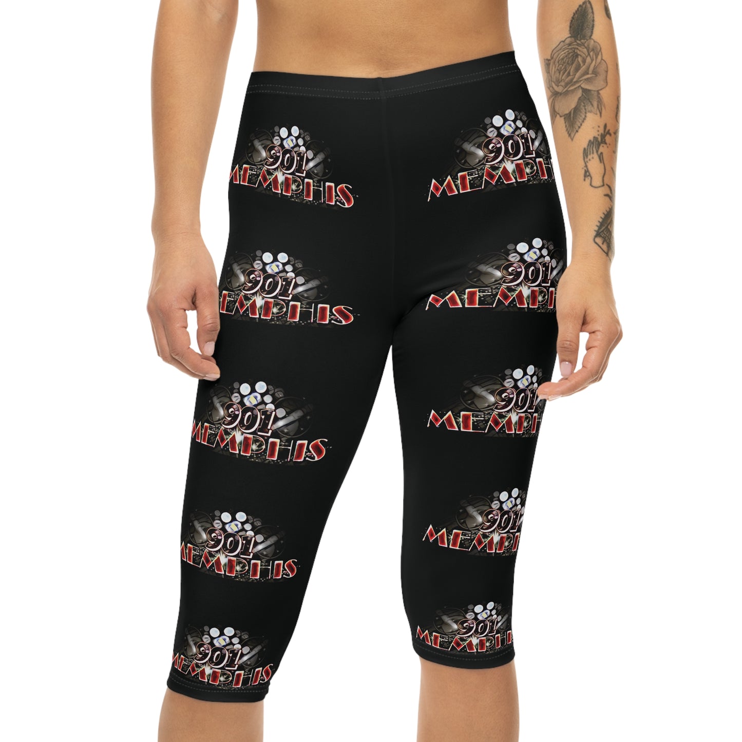"901 Memphis" Capri Leggings