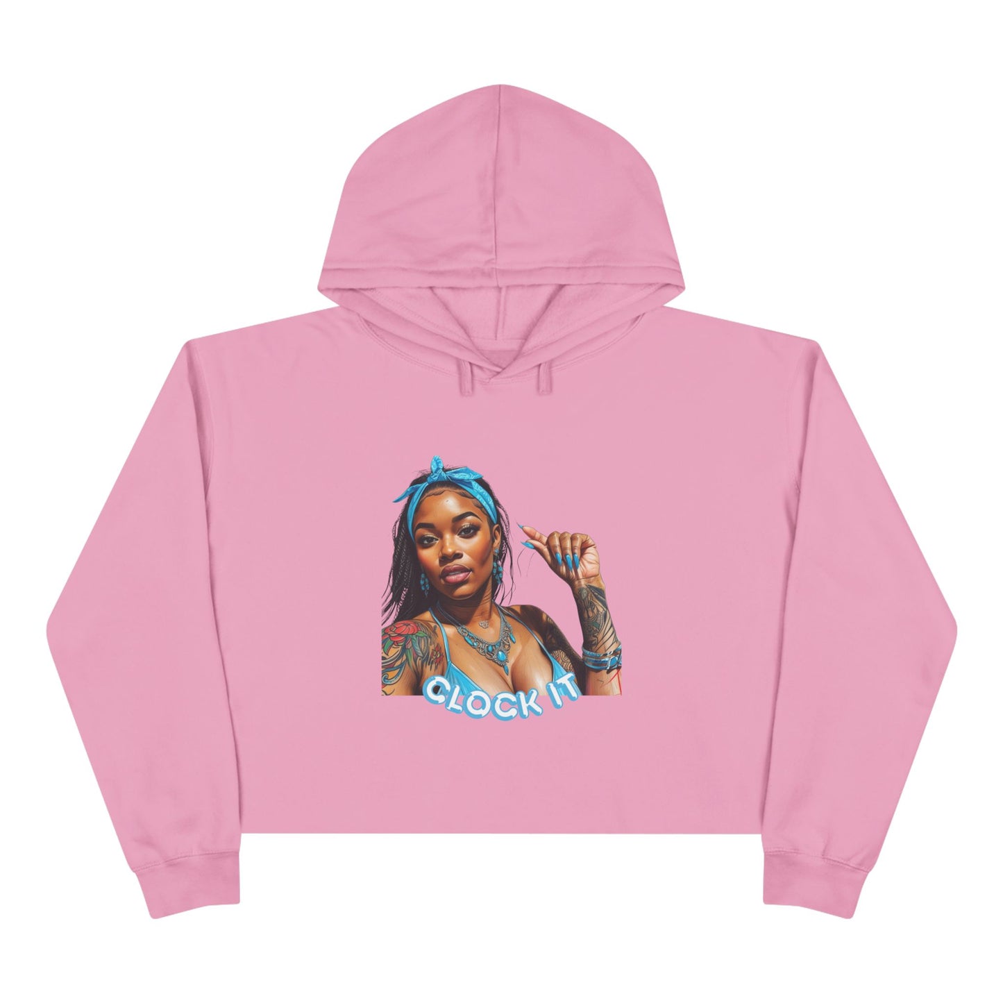 "Clock It" Crop Hoodie