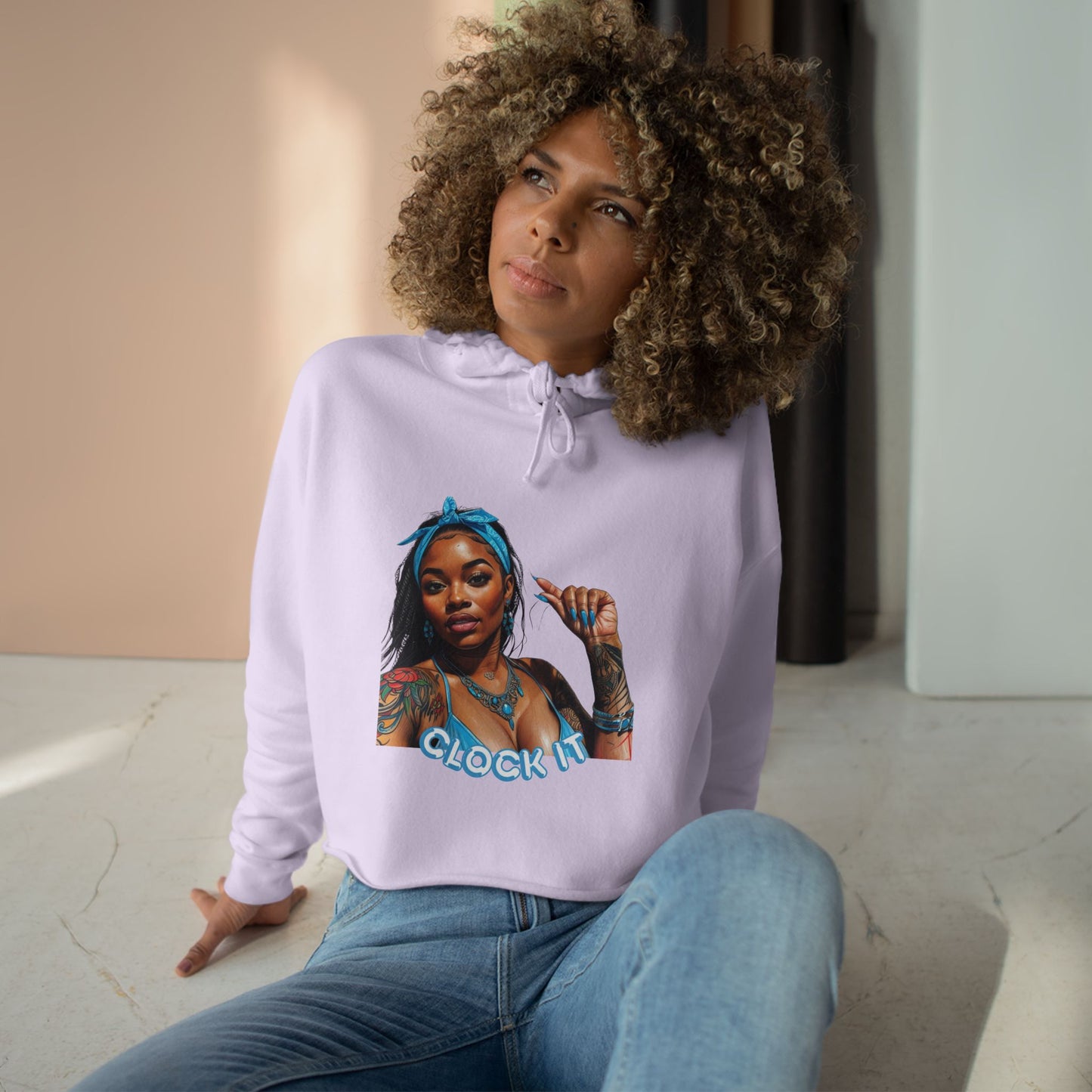 "Clock It" Crop Hoodie