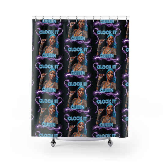 "Clock It" Shower Curtain