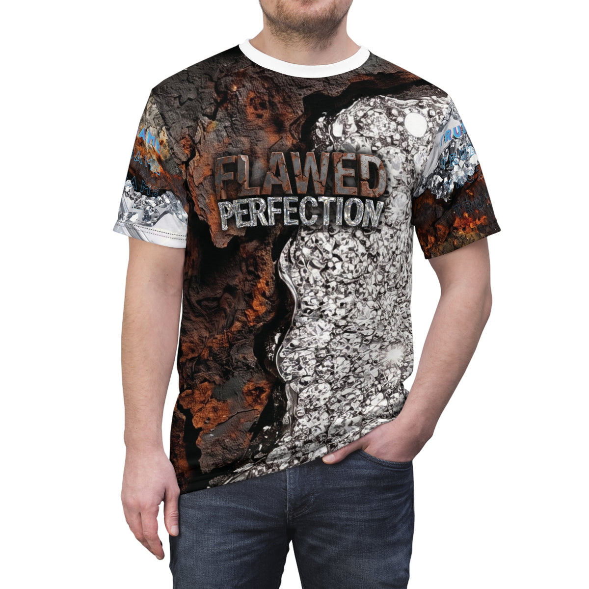 "Flawed Perfection" Men's (AOP)Graphic T-Shirt