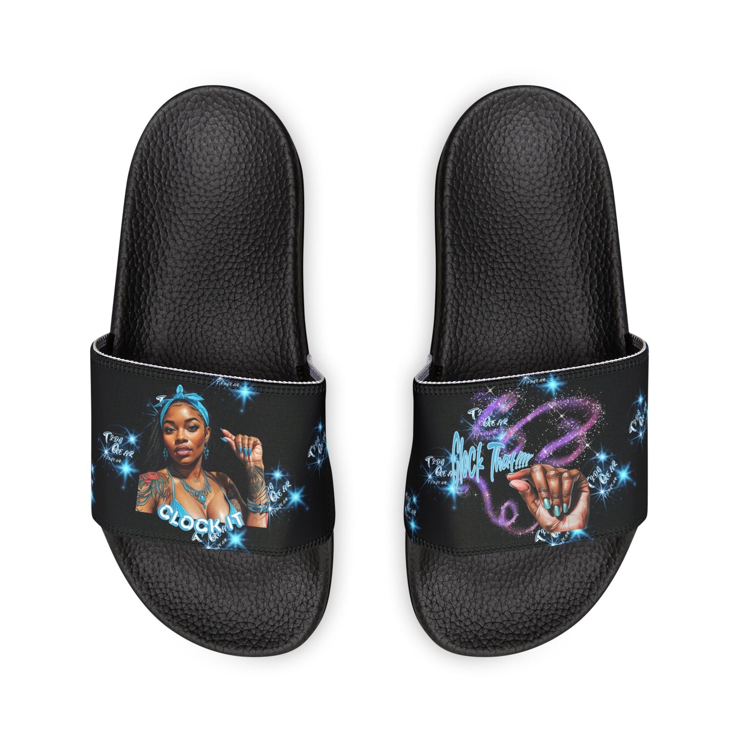"Clock It" Women's Adjustable Strap Slides