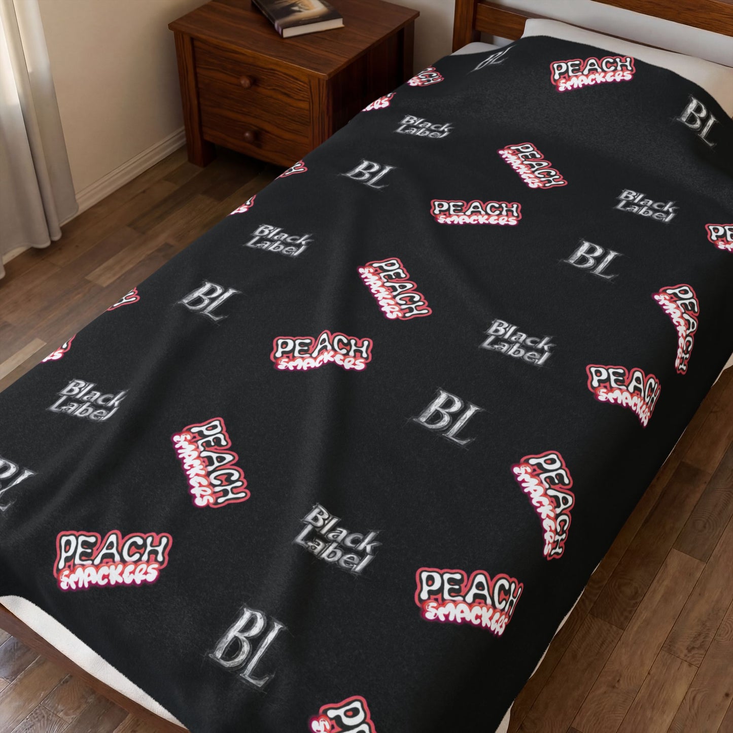 "Peach Smackers" Velveteen Plush Blanket