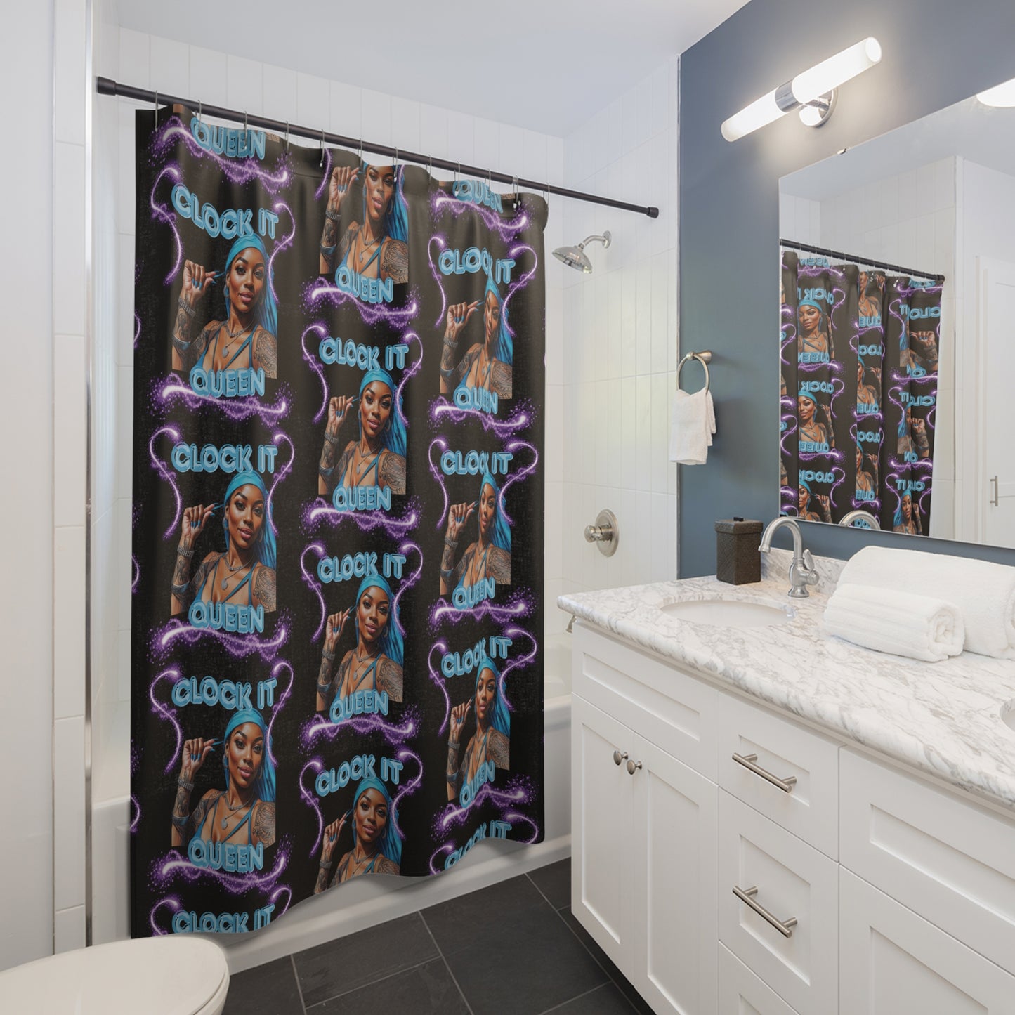 "Clock It" Shower Curtain
