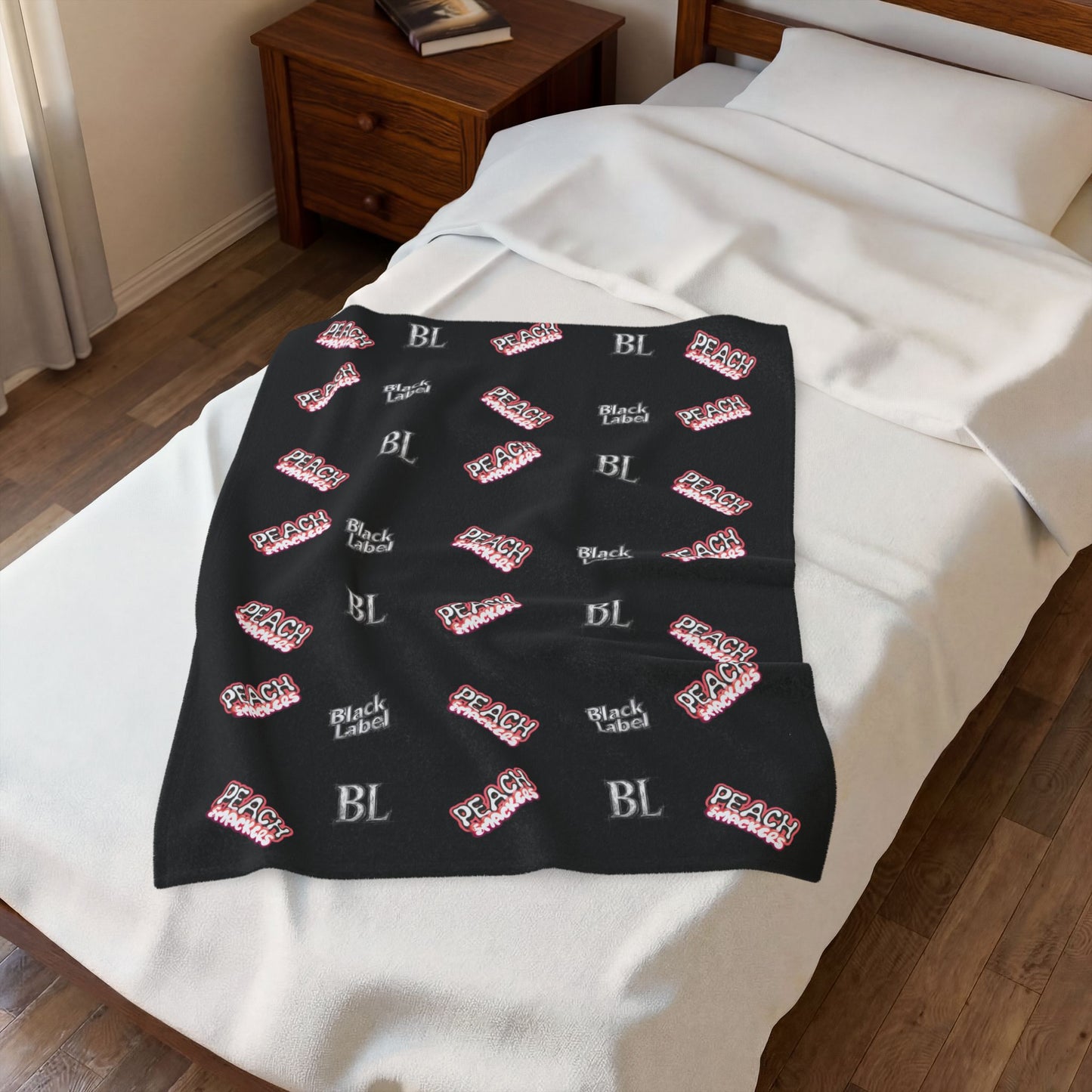 "Peach Smackers" Velveteen Plush Blanket