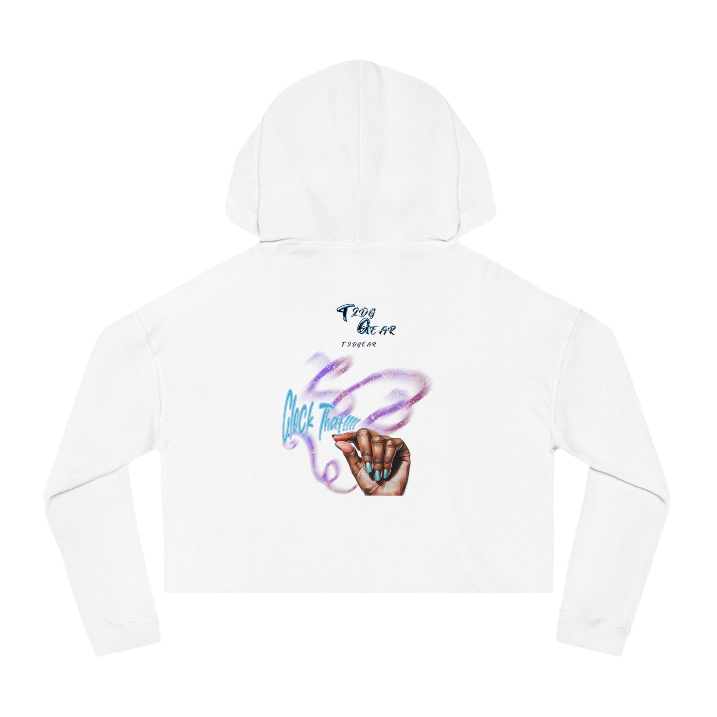 "Clock It" Graphic Crop Hoodie