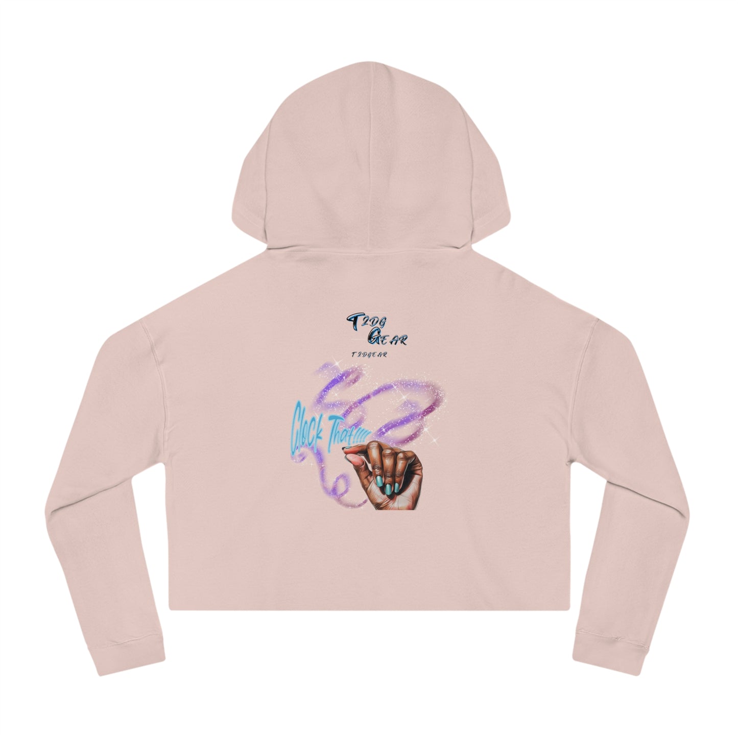 "Clock It" Graphic Crop Hoodie