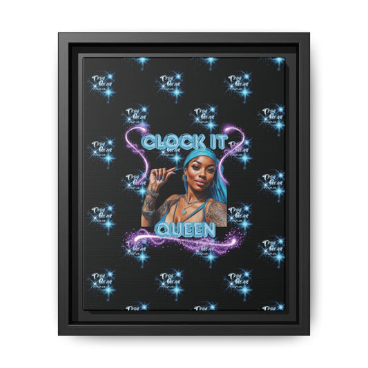 "Clock It" Framed Matte Canvas Print