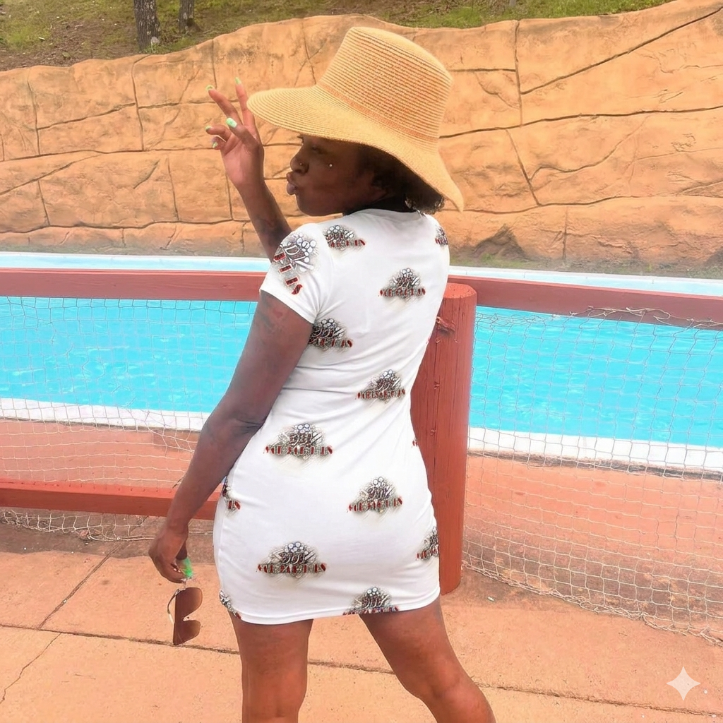 "901 Memphis" AOP T-Shirt Dress