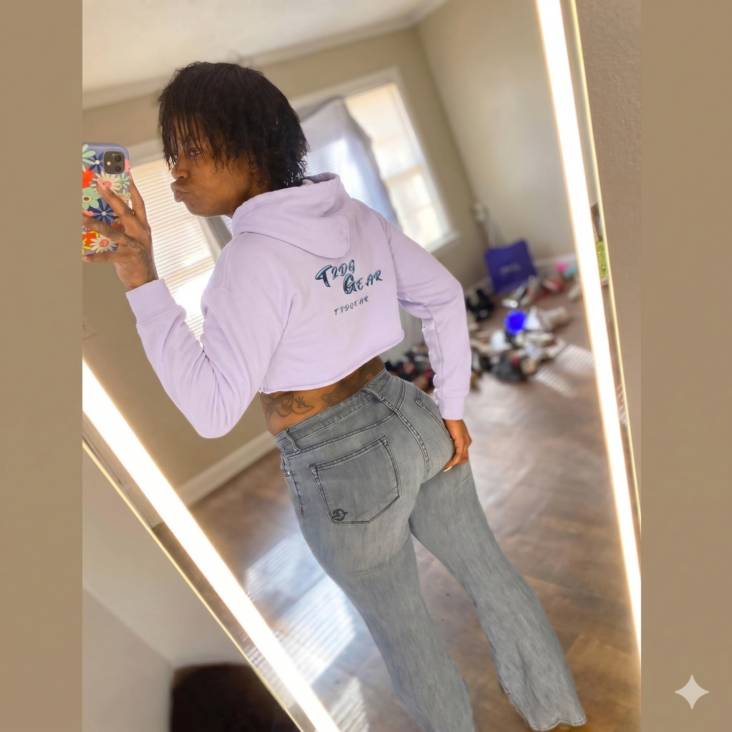 "Wanna Taste" Graphic Crop Hoodie