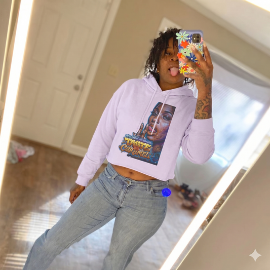 "Wanna Taste" Graphic Crop Hoodie