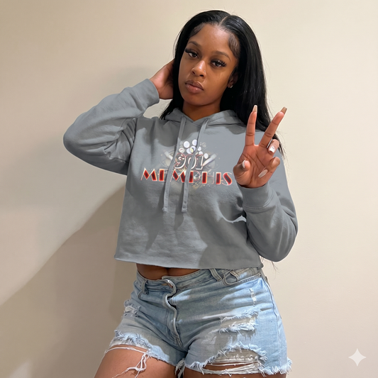 "901 Memphis" Crop Hoodie