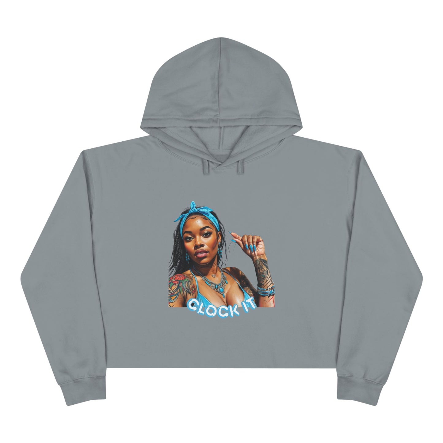 "Clock It" Crop Hoodie